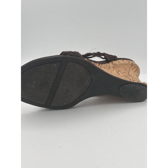 Nine West Womens Brown Woven Cork Wedge Sandals Size 7.5 - Picture 7 of 8